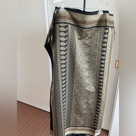 Fabindia handloom 100% cotton black & beige saree sari w stunning palloo - New - Picture 14 of 15
